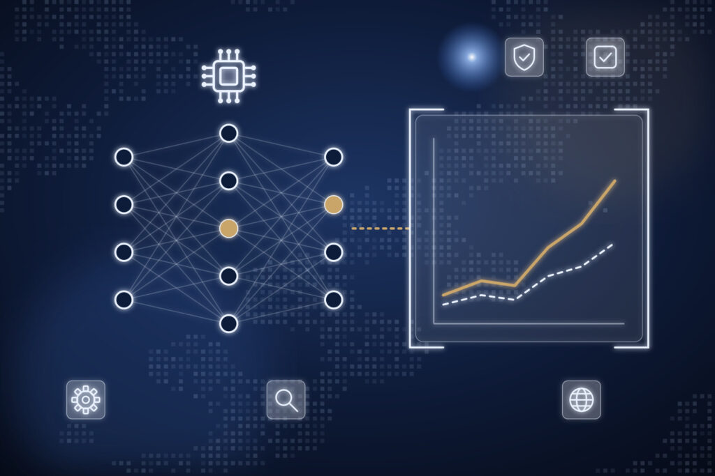 Illustration for AI in finance and investment services